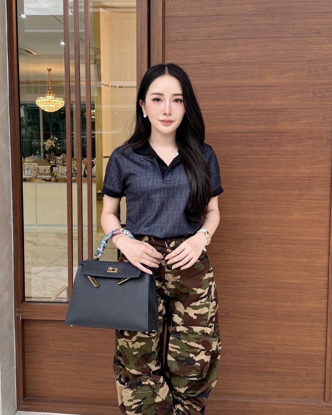 เสื้อโปโลหญิง เลข 78 - รูปใส่จริงด้านหลัง