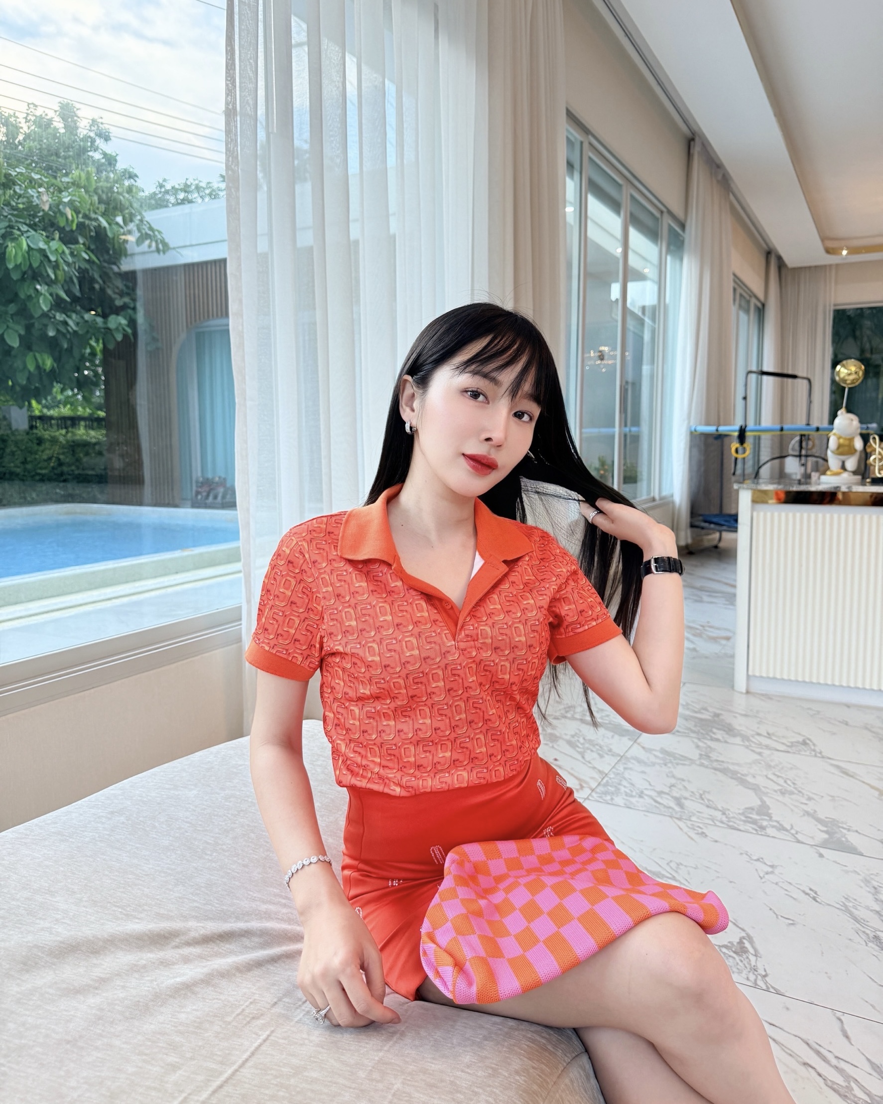 เสื้อโปโลหญิง เลข 95 - รูปใส่จริงด้านหลัง
